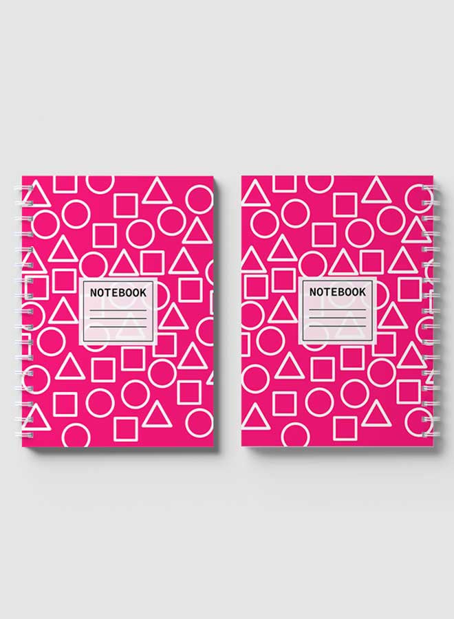 لوحة دفتر ملاحظات بسلك حلزوني للمدرسة أو تدوين الملاحظات الخاصة بالعمل مع 60 ورقة بنمط أشكال وردية متعدد الألوان - Image 4