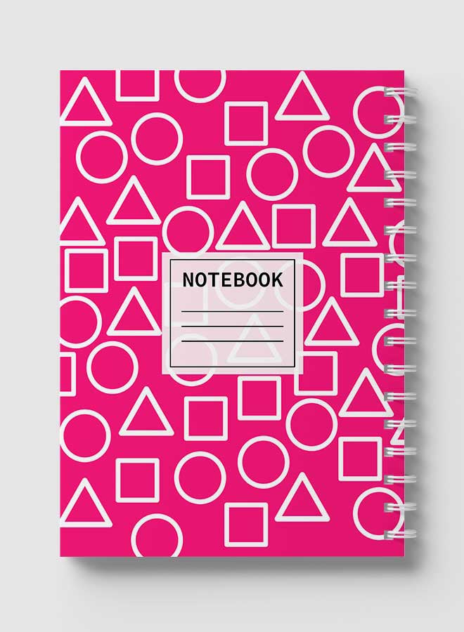 لوحة دفتر ملاحظات بسلك حلزوني للمدرسة أو تدوين الملاحظات الخاصة بالعمل مع 60 ورقة بنمط أشكال وردية متعدد الألوان - Image 5