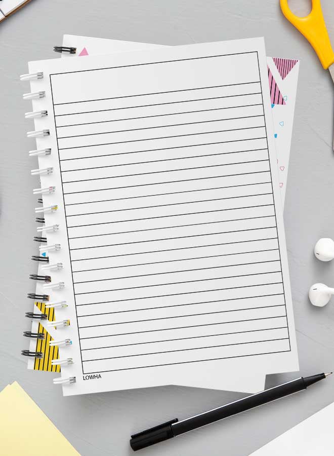 لوحة دفتر ملاحظات بسلك حلزوني للمدرسة أو تدوين ملاحظات العمل يحتوي على 60 ورقة بتصميم هندسي كلاسيكي متعدد الألوان - Image 3