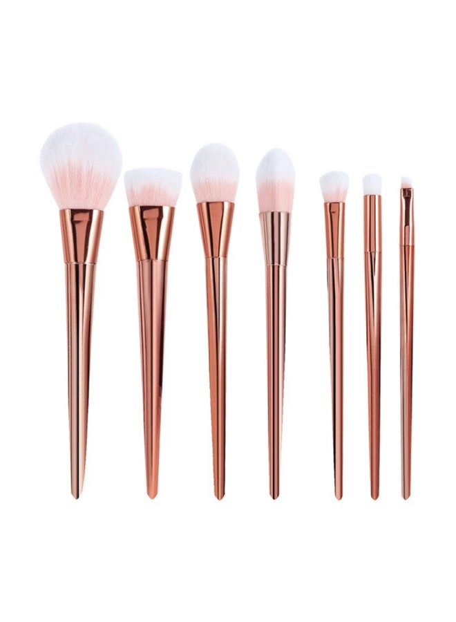 Professional 7pcs Makeup Brush Set Blush Foundation Powder Rose  Makeup Tools Gold - Image 1
