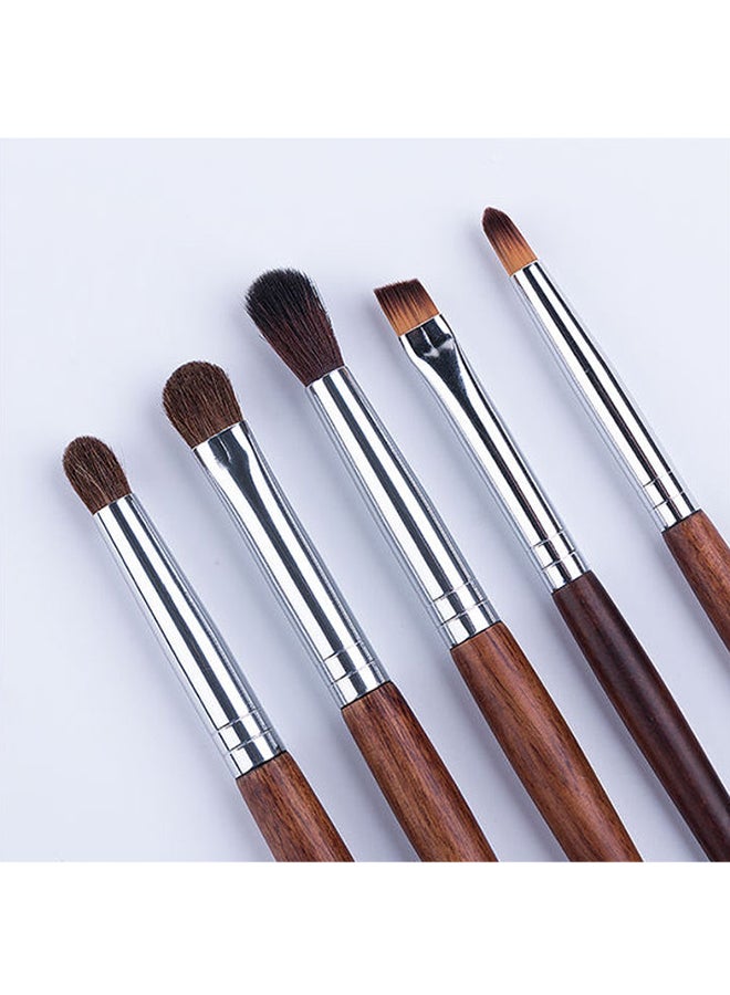 طقم فرش مكياج مكون من 11 قطعة بني/فضي - Image 2