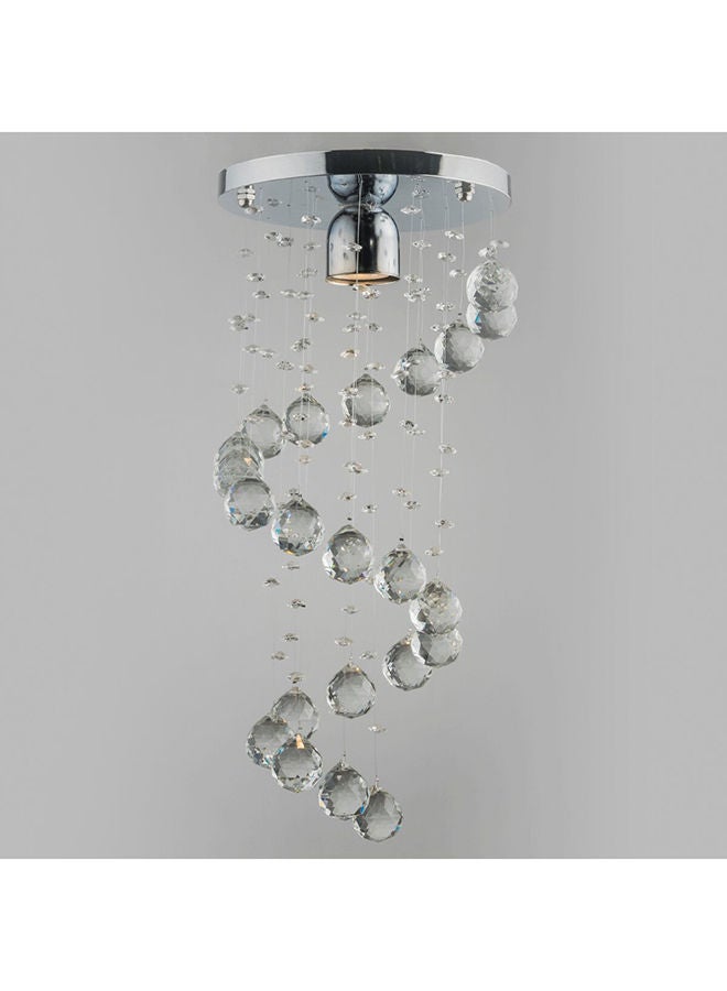 نجفة شوب ثريا عصرية من الكريستال فضي 45X25سم  - Image 1