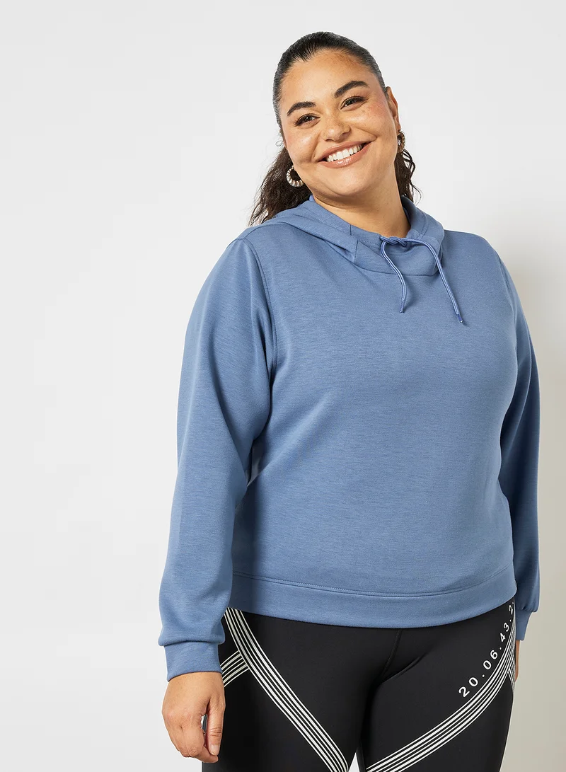 ONLY Curvy Basic Hoodie Blue