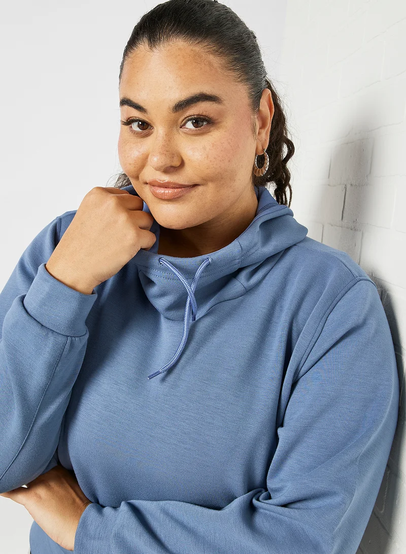 ONLY Curvy Basic Hoodie Blue