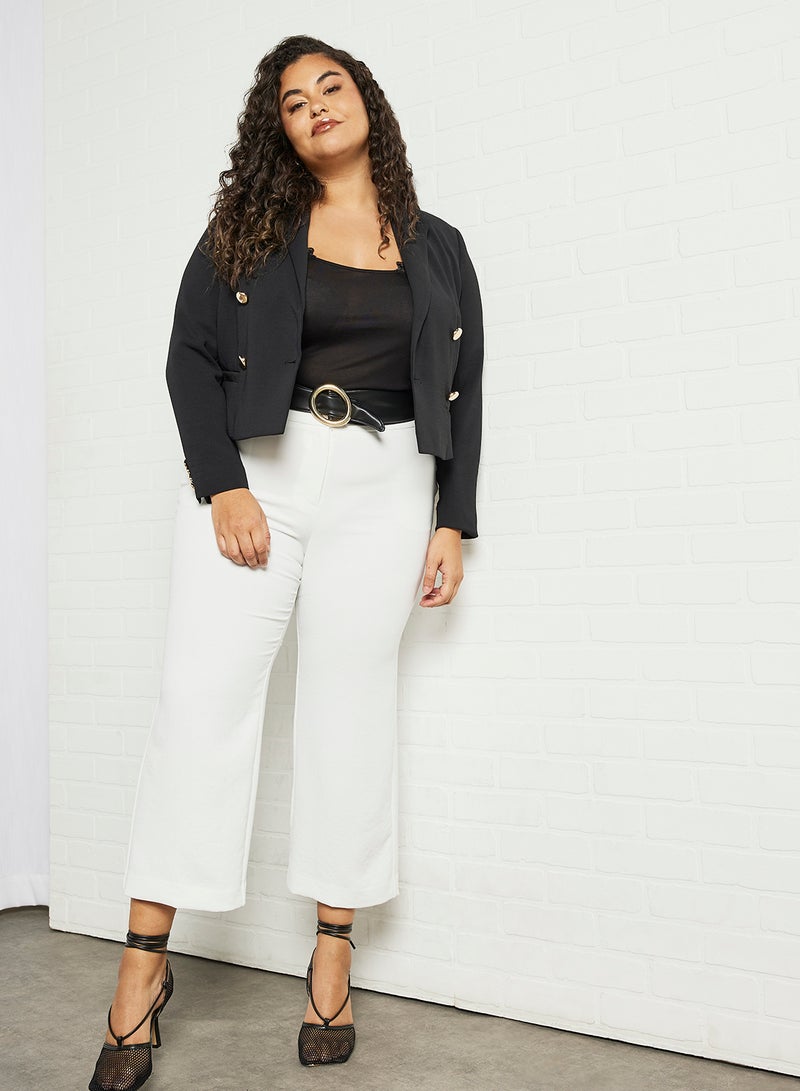 Violeta By Mango - Plus Size Cropped Blazer Black - Image 1