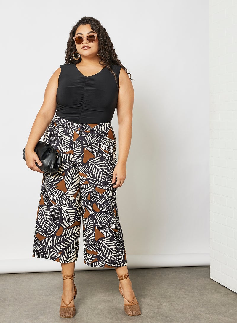 Violeta By Mango - Plus Size Gathered Detail Bodysuit Black - Image 1