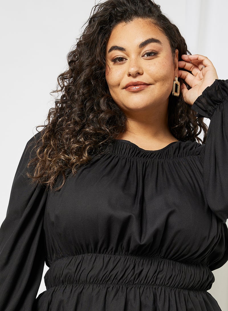 Vero Moda Curve - Curve Peplum Top Black - Image 1