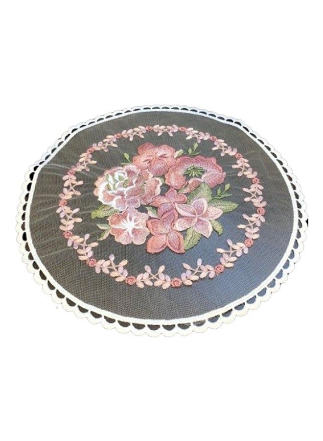 Handsomegift Lace Round Embroidery Placemat Multicolour - Image 1