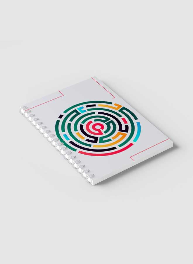 LOWHA Spiral Notebook For School Or Business Note Taking With 60 Sheets Abstarct Coloured Maze Multicolour  - Image 2