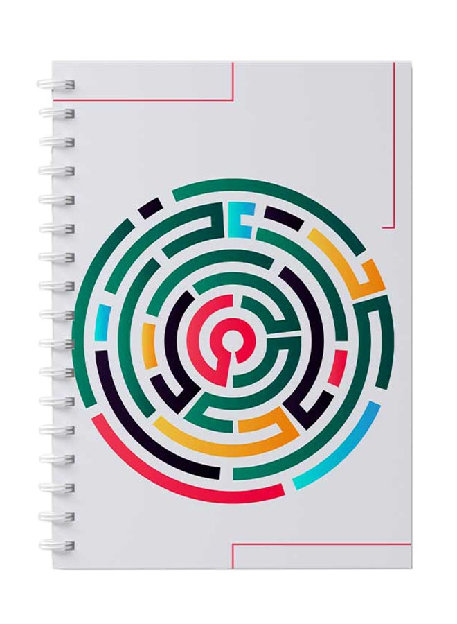 LOWHA Spiral Notebook For School Or Business Note Taking With 60 Sheets Abstarct Coloured Maze Multicolour  - Image 1