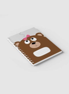 LOWHA Spiral Notebook for School or Business Note Taking with 60 Sheets Cartoon Bear Pink Ribbon Multicolour  - Image 2