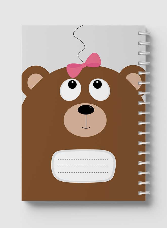 لوحة دفتر ملاحظات بسلك حلزوني للمدرسة أو تدوين ملاحظات العمل مع شريط وردي على شكل دب كرتوني مكون من 60 ورقة متعدد الألوان - Image 5