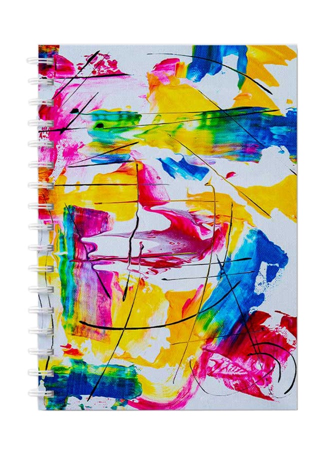 لوحة دفتر ملاحظات بسلك حلزوني للمدرسة أو تدوين ملاحظات العمل مع 60 ورقة من قماش الكانفاس متعدد الألوان - Image 1