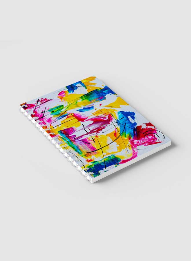 لوحة دفتر ملاحظات بسلك حلزوني للمدرسة أو تدوين ملاحظات العمل مع 60 ورقة من قماش الكانفاس متعدد الألوان - Image 2