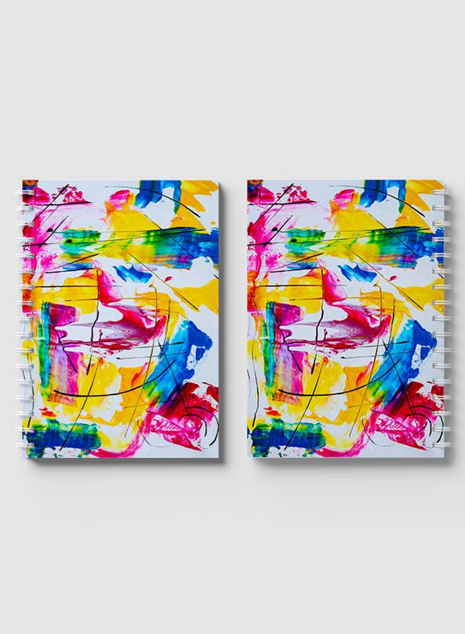 لوحة دفتر ملاحظات بسلك حلزوني للمدرسة أو تدوين ملاحظات العمل مع 60 ورقة من قماش الكانفاس متعدد الألوان - Image 4