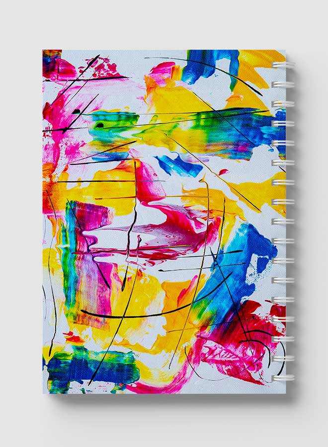 لوحة دفتر ملاحظات بسلك حلزوني للمدرسة أو تدوين ملاحظات العمل مع 60 ورقة من قماش الكانفاس متعدد الألوان - Image 5