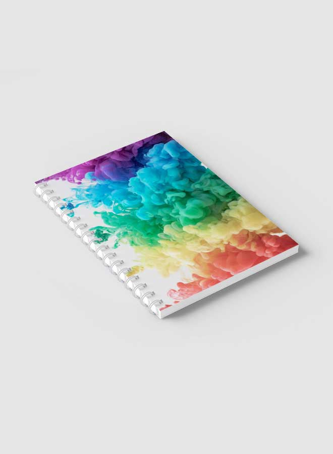 LOWHA - Spiral Notebook For School Or Business Note Taking With 60 Sheets Abstract Coloured Smokes Multicolour - Image 1