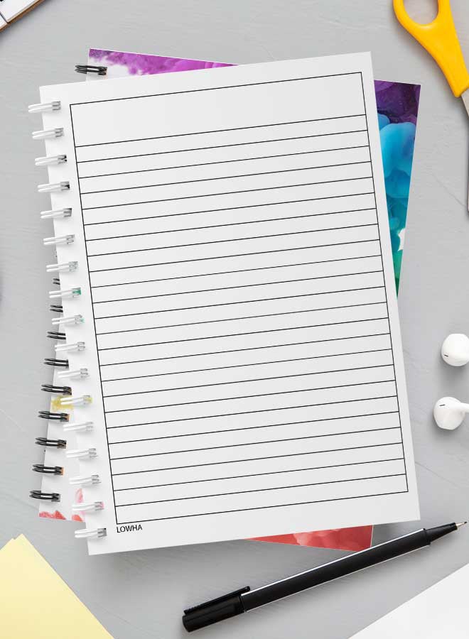 LOWHA - Spiral Notebook For School Or Business Note Taking With 60 Sheets Abstract Coloured Smokes Multicolour - Image 1