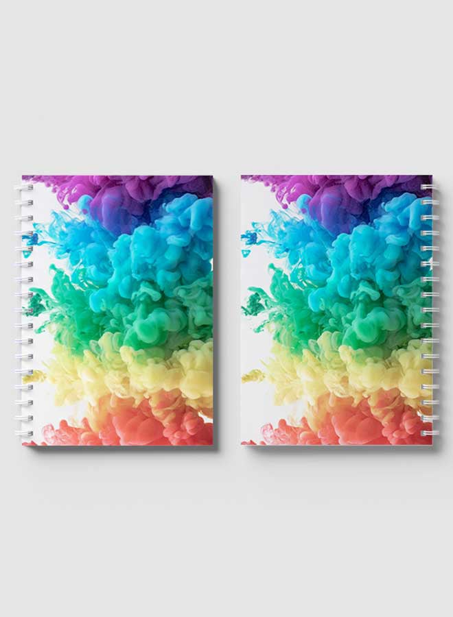 LOWHA - Spiral Notebook For School Or Business Note Taking With 60 Sheets Abstract Coloured Smokes Multicolour - Image 1