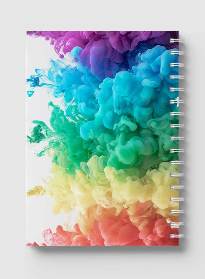 LOWHA - Spiral Notebook For School Or Business Note Taking With 60 Sheets Abstract Coloured Smokes Multicolour - Image 1