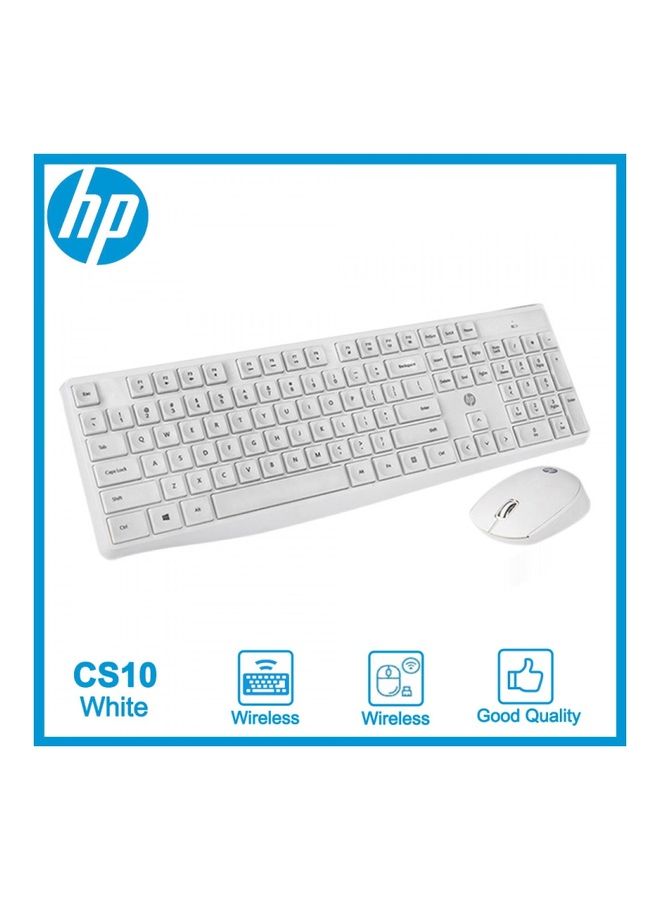HP - Wireless Keyboard and Mouse Combo Set White - Image 1