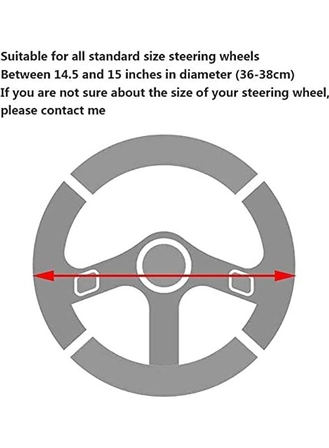 Generic Universal 15-Inch Leather Carbon Fibre Auto Car Steering Wheel Cover With Breathable Holes  - Image 5