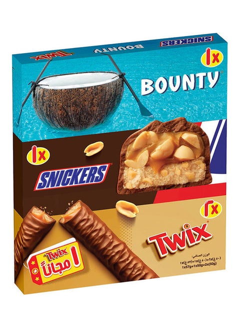 Filled Bars  (1 Snicker / 1 Bounty/ 2 Twix) Chocolate 45grams