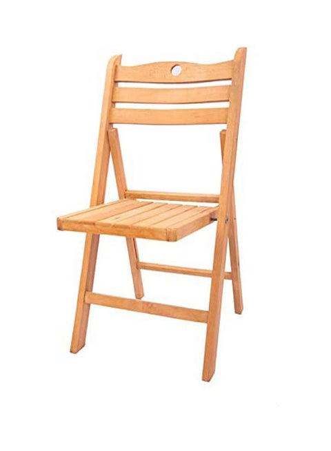 Foldable Wooden Chair Beige 40 x 35 x 85cm