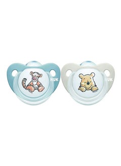 NUK Disney Winnie Trendline Silicone Soother 0-6M, 2 Pcs - Assorted  - Image 1