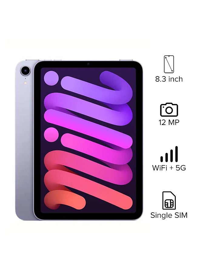 Apple iPad Mini 2021 (6th Generation) 8.3-inch 64GB WiFi 5G Purple With Facetime - Middle East version 
