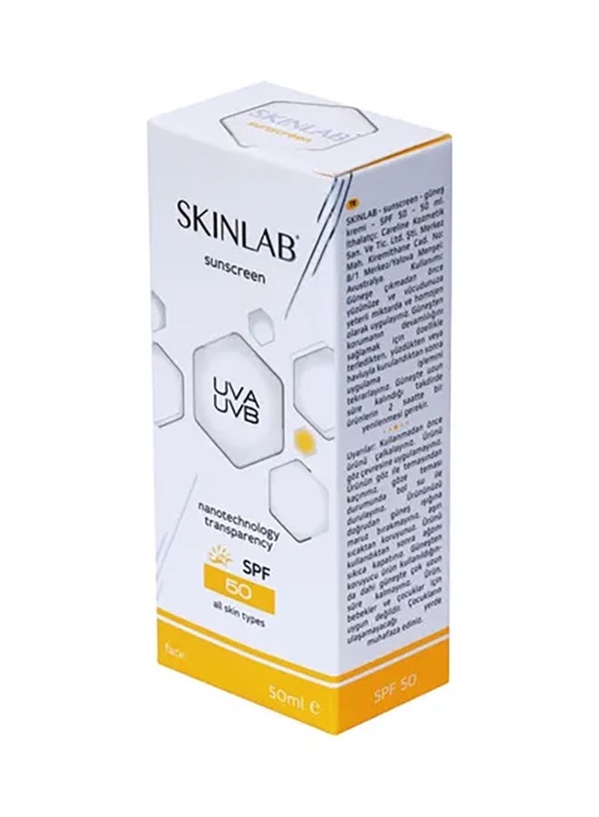سكين لاب مرطب واقٍ من الشمس بعامل حماية من الشمس SPF 50 لتوفير أقصى حماية من الأشعة فوق البنفسجية طويلة ومتوسطة المدى 50ملليلتر - Image 1