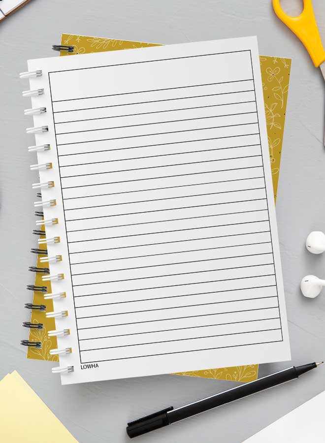 LOWHA Spiral Notebook with 60 Sheets For School Or Business Note Taking - Floral Design Pattern Multicolour - Image 3