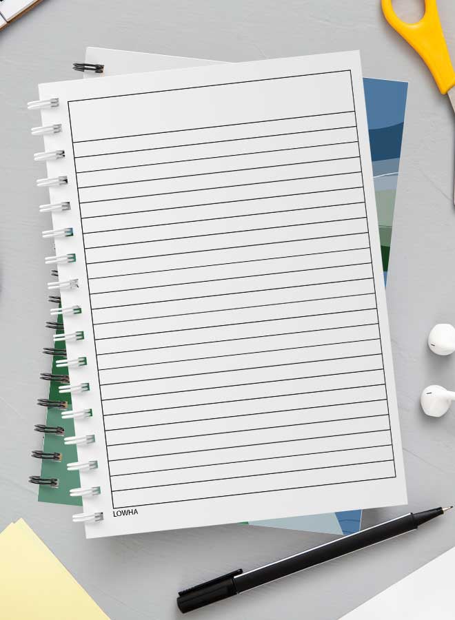 لوحة دفتر ملاحظات بسلك حلزوني للمدرسة أو تدوين الملاحظات الخاصة بالعمل مع غلاف يحتوي على 60 ورقة بتصميم فني على شكل منزل مضيء متعدد الألوان - Image 3