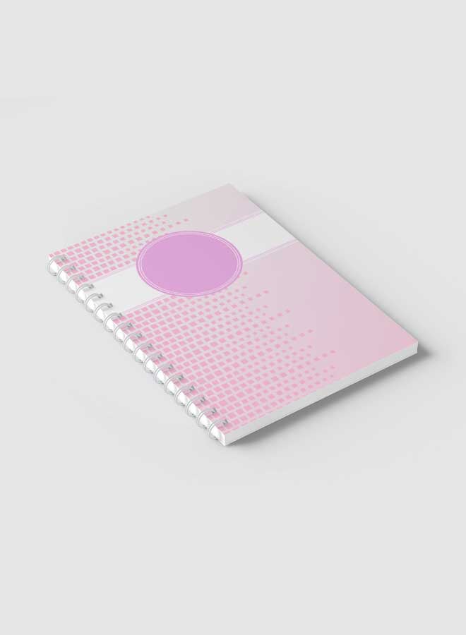LOWHA Spiral Notebook For School Or Business Note Taking With 60 Sheets Abstract Pink and White Cube Multicolour - Image 2