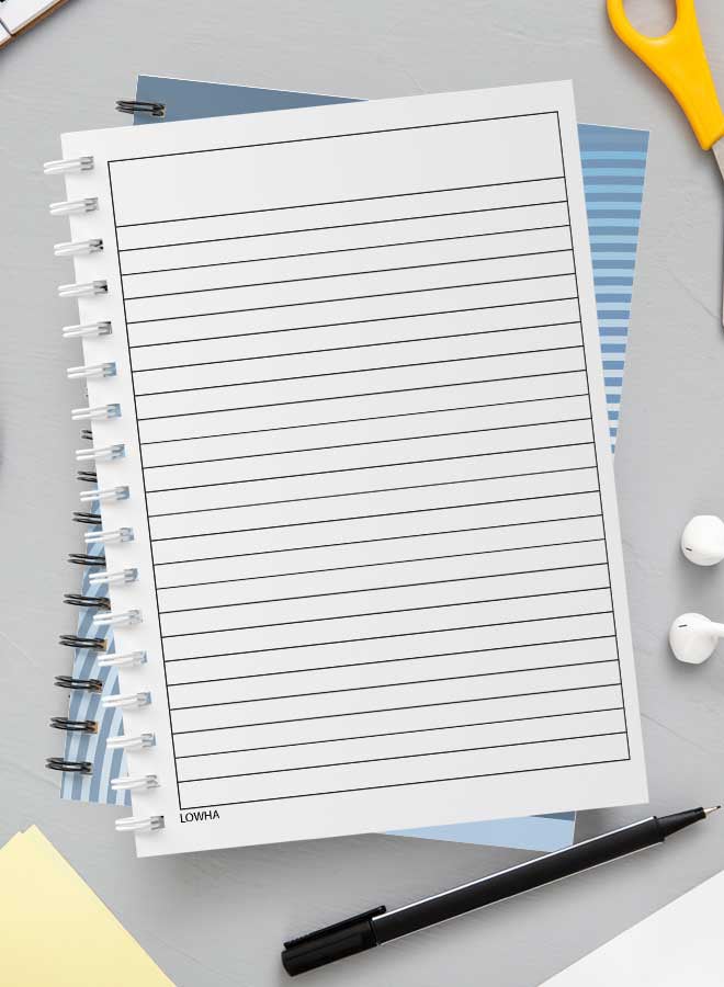 LOWHA 60-Sheet Spiral Notebook Blue/White - Image 3