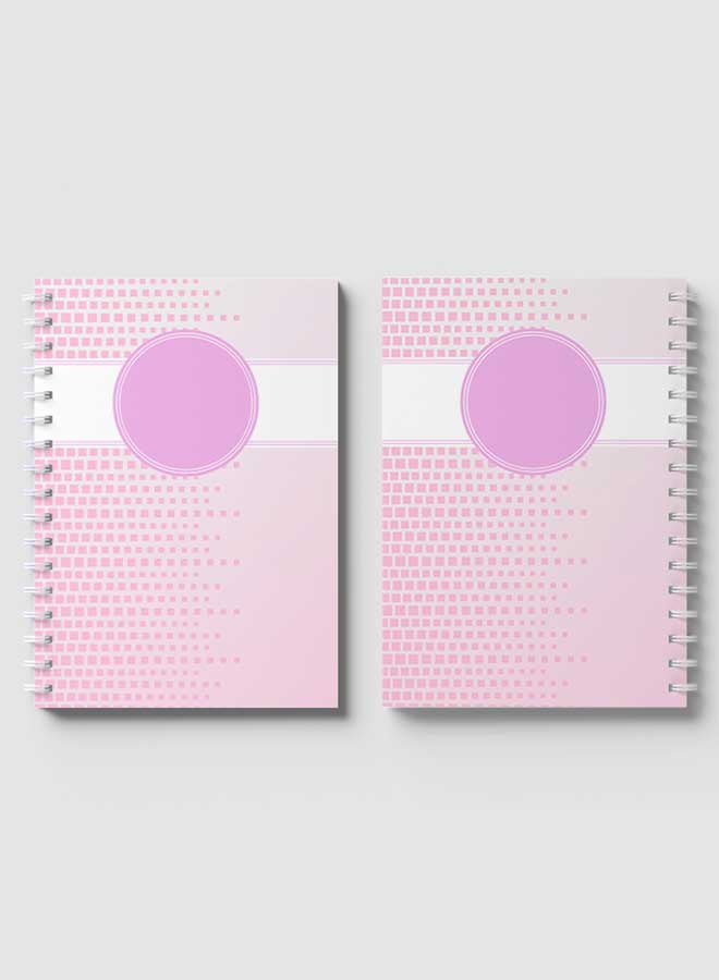 LOWHA Spiral Notebook For School Or Business Note Taking With 60 Sheets Abstract Pink and White Cube Multicolour - Image 4