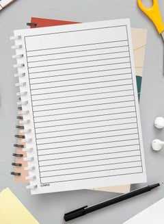LOWHA Spiral Notebook For School Or Business Note Taking With 60 Sheets Abstarct Pastel Lines and Shapes Multicolour  - Image 3