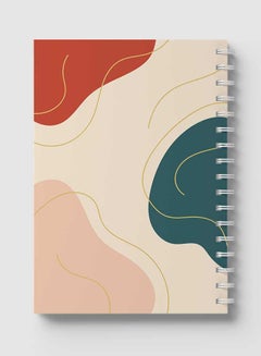LOWHA Spiral Notebook For School Or Business Note Taking With 60 Sheets Abstarct Pastel Lines and Shapes Multicolour  - Image 5