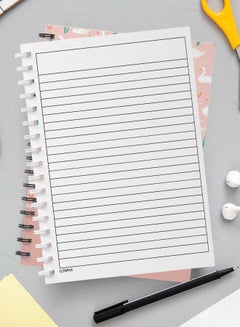 LOWHA Spiral Notebook with 60 Sheets For School Or Business Note Taking - Swans In Pond NB Pattern Multicolour  - Image 3