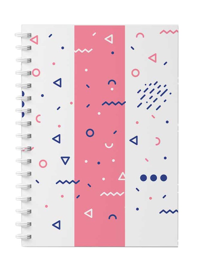 LOWHA Spiral Notebook with 60 Sheets For School Or Business Note Taking - Modern Mix Shapes Pattern Multicolour  - Image 1