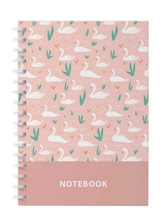 LOWHA Spiral Notebook with 60 Sheets For School Or Business Note Taking - Swans In Pond NB Pattern Multicolour  - Image 1