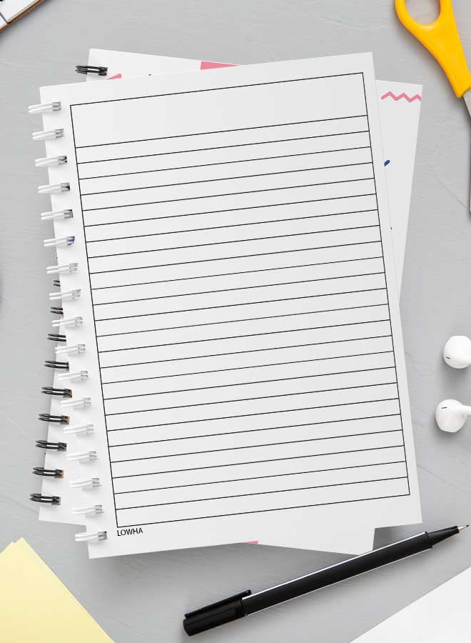 LOWHA Spiral Notebook with 60 Sheets For School Or Business Note Taking - Modern Mix Shapes Pattern Multicolour  - Image 3