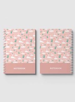 LOWHA Spiral Notebook with 60 Sheets For School Or Business Note Taking - Swans In Pond NB Pattern Multicolour  - Image 4
