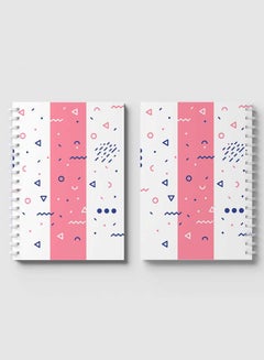 LOWHA Spiral Notebook with 60 Sheets For School Or Business Note Taking - Modern Mix Shapes Pattern Multicolour  - Image 4