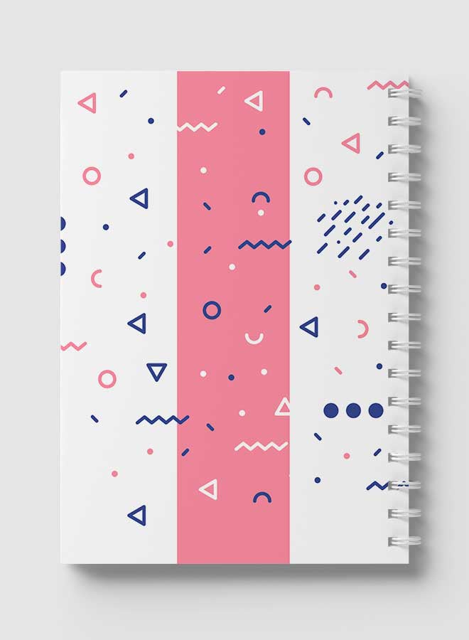 LOWHA Spiral Notebook with 60 Sheets For School Or Business Note Taking - Modern Mix Shapes Pattern Multicolour  - Image 5