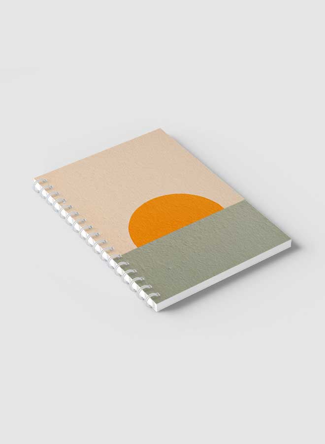 LOWHA - Spiral Notebook for School or Business Note Taking with 60 Sheets Boho Sun Rising Art Multicolour - Image 1