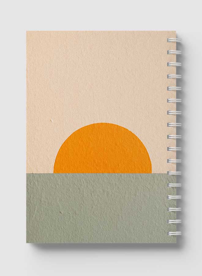 LOWHA - Spiral Notebook for School or Business Note Taking with 60 Sheets Boho Sun Rising Art Multicolour - Image 1