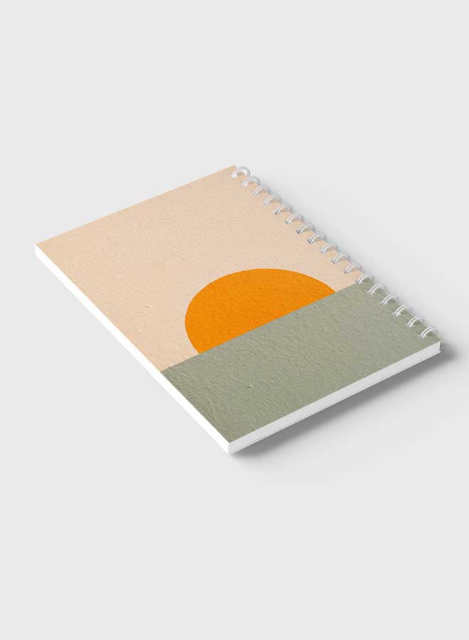 LOWHA - Spiral Notebook for School or Business Note Taking with 60 Sheets Boho Sun Rising Art Multicolour - Image 1