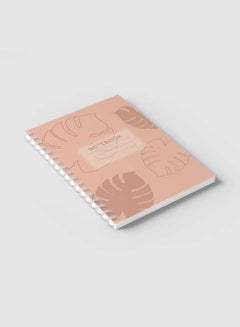 LOWHA Spiral Notebook with 60 Sheets For School Or Business Note Taking - Pastel Boho Leaves Art Multicolour  - Image 2