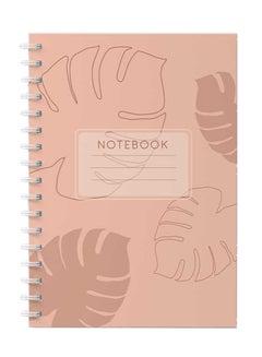 LOWHA Spiral Notebook with 60 Sheets For School Or Business Note Taking - Pastel Boho Leaves Art Multicolour  - Image 1
